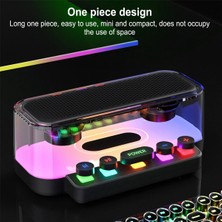 Sunshinee Rgb Bluetooth Hoparlör Ipx5 Su Geçirmez Tip C Mekanik Klavye Düğmesi ile Şarj Bluetooth Subwoofer Hoparlör (Yurt Dışından)