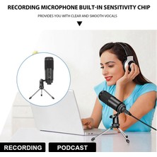 Sunshinee USB Kondenser Mikrofon 192 KHZ/24BIT Profesyonel Bilgisayar Dizüstü Bilgisayar Için Mikrofon Karaoke Ktv Tik Tok Mikrofon (Yurt Dışından)