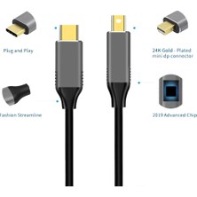 Sunshinee USB C - Mini Displayport Kablosu 3 - Mini Dp Kablosu Için USB Tip C 4K Adaptör Kablosu (Yurt Dışından)