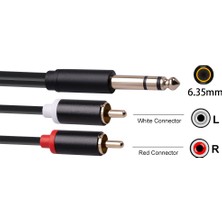 Sunshinee 6,35 mm - 2rca Kablo, Rca Kablosu 6,35 mm Erkek - 2 Rca Erkek Stereo Ses Adaptörü Y Ayırıcı Rca Kablosu -3 Metre (Yurt Dışından)