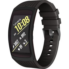 Sunshinee Galaxy Gear Fit2 Pro Için Silikon Kordonlu Saat Kayışı Watch Band Bilek Bilezik Gear Fit 2 SM-R360-BLACK (Yurt Dışından)