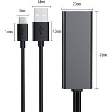 Sunshinee Tv Ethernet Adaptörü Tv 4K Çubuk Usb-C - RJ45 Lan Ağ Adaptörü, Güç Kaynağı Için USB 2.0 Güç Kablosu ile (Yurt Dışından)