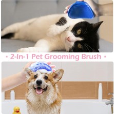 Fsfeng 2 Paket Köpek Bakım Fırçası Seti Evcil Hayvan Şampuanı Banyo Fırçası Dökülme Fırçası Yatıştırıcı Masaj Kauçuk Tarak Ayarlanabilir Halka Saplı Köpekler ve Kediler Için (Yurt Dışından)