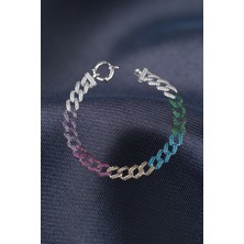 Byes 925 Ayar Gümüş Mix Taşlı Gurmet Bileklik