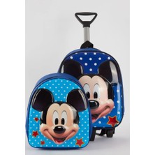 Kuzey Trend Mickey Mouse Çekçekli Anaokulu Çantası + Mini Mickey Mause Sırt Çantası Ikili Takım