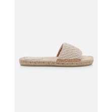 Su Espadril Jade Bej Kadın Örgü Espadril Terlik