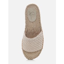 Su Espadril Jade Bej Kadın Örgü Espadril Terlik