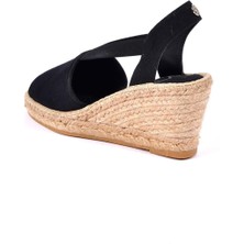 Su Espadril Elizabeth Siyah Kadın Dolgu Topuklu Espadril