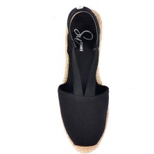 Su Espadril Elizabeth Siyah Kadın Dolgu Topuklu Espadril