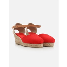 Su Espadril Marsy Kırmızı Kadın Dolgu Topuklu Espadril