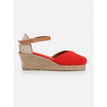 Su Espadril Marsy Kırmızı Kadın Dolgu Topuklu Espadril