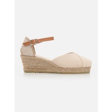 Su Espadril Marsy Ekru Kadın Dolgu Topuklu Espadril