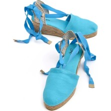 Su Espadril Molly Turkuaz Kadın Dolgu Topuklu Espadril