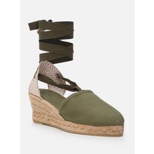 Su Espadril Molly Haki Kadın Dolgu Topuklu Espadril