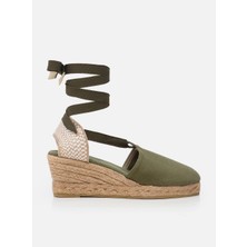 Su Espadril Molly Haki Kadın Dolgu Topuklu Espadril