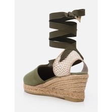 Su Espadril Molly Haki Kadın Dolgu Topuklu Espadril
