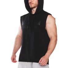 Musclecloth Training Club Kapüşonlu Kolsuz Sweatshirt Siyah