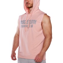 Musclecloth Training Club Kapüşonlu Kolsuz Sweatshirt Somon