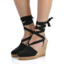 Su Espadril Ramblas Siyah Kadın Dolgu Topuklu Espadril