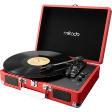 Mikado Nostalgia MN-P317 Kırmızı Turntable + Rca + Bluetooth Destekli Pikap