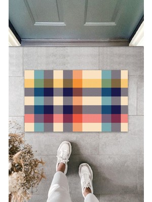 Dijital Baskı Yeşil Dış ve Iç Mekan Doğal Taş Desen Kapı Önü Paspası