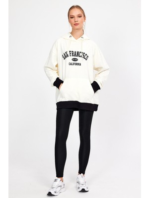 Alexander Gardi Kapüşonlu Baskılı Oversize Sweatshirt UN-757A06