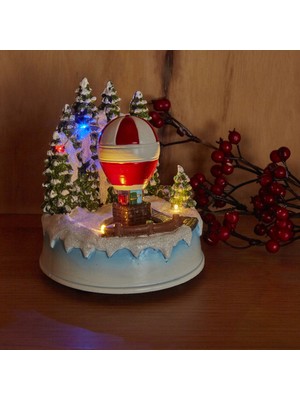 Karaca Home New Year Yılbaşı LED Işıklı Noel Köyü 13X13X15 cm