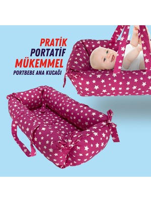 XPERMATE Portbebe Ana Kucağı, Puset Bebek Taşıma Çantası Kundağı Pembe 50x70 cm