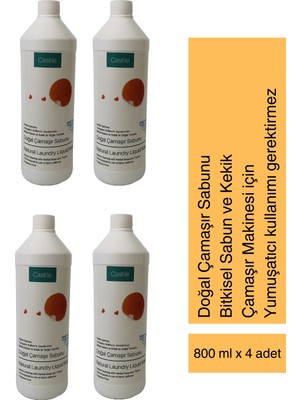 Castile Doğal Çamaşır Sabunu 800 ml 4'lü