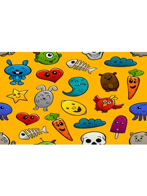 Queen Home Renkli Yıkana Bilir Ilkokul ve Okul Öncesi Beslenme Örtüsü Dikdörtgen 30 x 45 cm 1 Adet