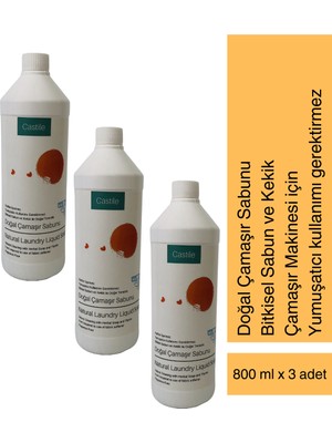 Castile Doğal Çamaşır Sabunu 800 ml 3'lü