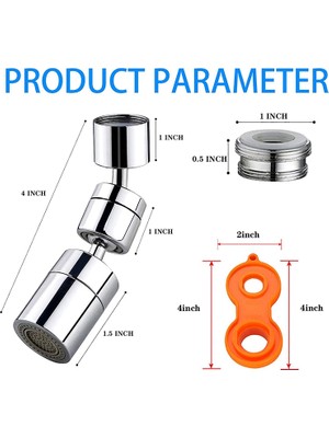 Evrensel Sıçrama Filtresi Musluk 1080 Derece Büyük Açı Döner Sıçrama Filtresi Musluk Havalandırıcı Banyo Musluk Su Filtresi (Yurt Dışından)