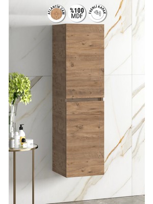 Özceden Yıldız 35*130 cm Atlantik Çam Mdf Asma Banyo Boy Dolabı