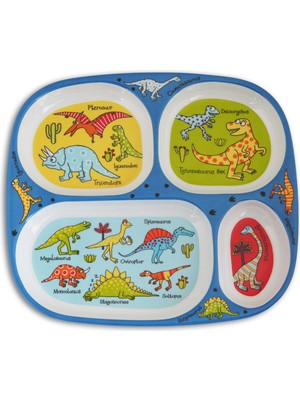 Tyrrell Katz Dinosaurs Bölmeli Tabak Melamin Malzeme ile 24 cm Çocuklar için Eğlenceli Tasarım