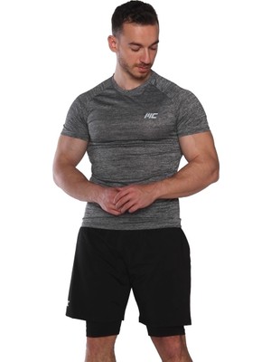 Musclecloth Pro Stretch Kısa Kollu T-Shirt Füme