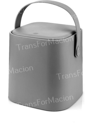 Tuffex Tutma Saplı Iç Kovalı Tezgah Üst Mutfak Çöp Kovası 4 Lt - Gri