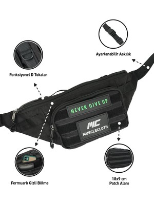 Musclecloth Tactical Cross Bag Omuz Çantası Siyah