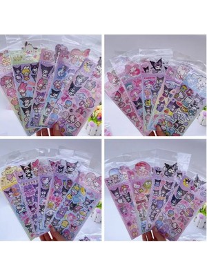 Acousticworld Kuromi&Melody Tasarımlı Sticker Anime Sticker 1 Kart(20-25 Adet)