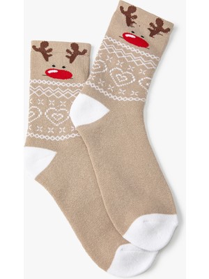 Koton Yılbaşı Desenli Havlu Çorap
