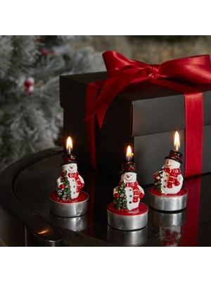 Karaca Home New Year Yılbaşı Snowman 3'lü Tealight Mum