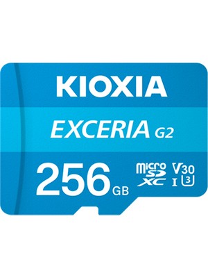 Kioxia 256GB Exceria  G2 Micro Sdxc A1 Uhs1 V30 U3 4K Kayıt Hafıza Kartı (LMEX2L256GG2)-SD Adaptörlü