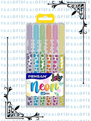 Pensan Jelly Neon Kaliteli Jel Kalem 6'lı