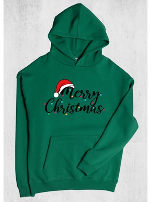 Pull The Hood Unisex Oversize Merry Christmas Kapüşonlu Sweatshirt