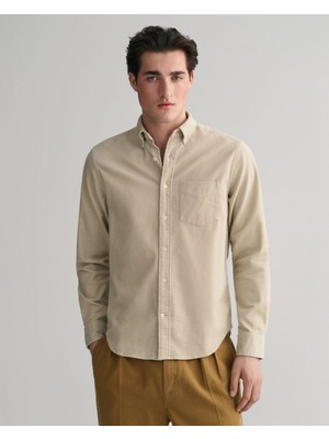 Gant Erkek Bej Regular Fit Düğmeli Yaka Gömlek 3230228.34