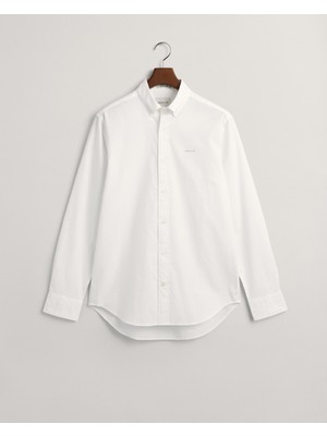 Gant Erkek Beyaz Regular Fit Düğmeli Yaka Gömlek 3000300.110