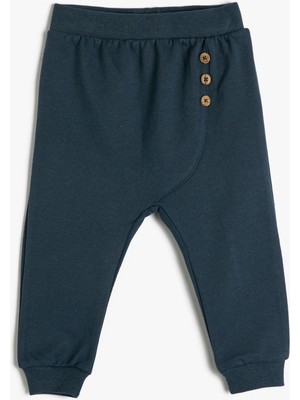 Koton Jogger Eşofman Altı Düğme Detaylı Beli Lastikli Pamuklu
