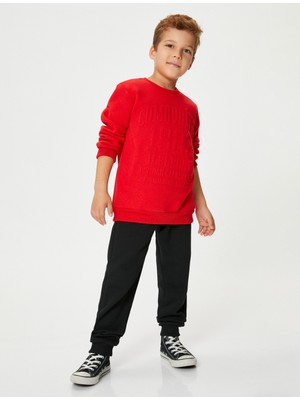Koton Basic Jogger Eşofman Altı Beli Bağlamalı Şardonlu