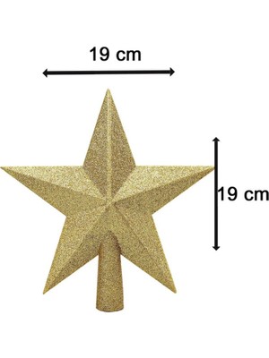 Mini Tasarım Atölyem Yılbaşı Ağacı Çam Ağacı Tepe Süsü 3d Kabarık Gold Renk