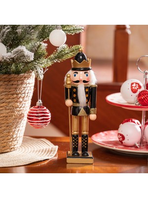 Karaca Home New Year Yılbaşı Nutcracker With Gold Hat 25 cm