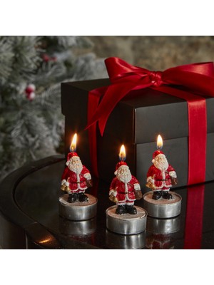 Karaca Home New Year Yılbaşı 24 Santa 3'lü Tealight Mum 18,5x6,7 cm